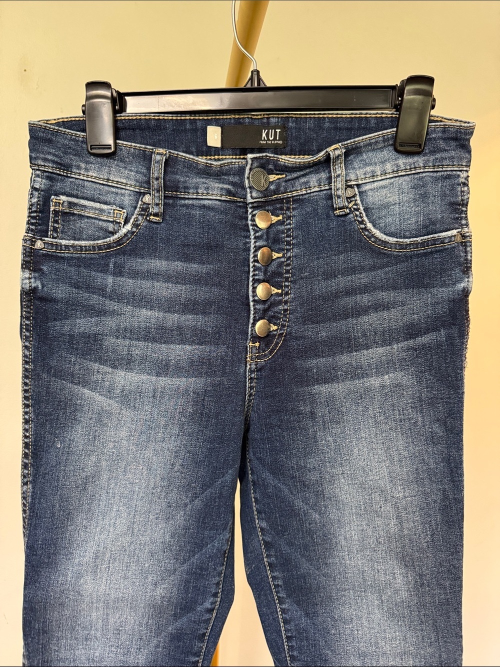 Kut from the Kloth Dark Wash High-Rise Button-Fly Skinny ankle Jeans 6 - Picture 2 of 12